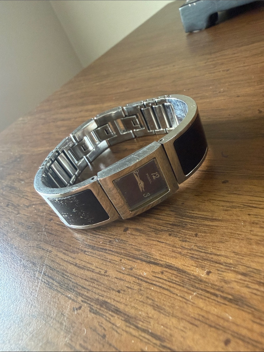 Fossil Silver and Black Bracelet Watch - Fashion Bangle Style